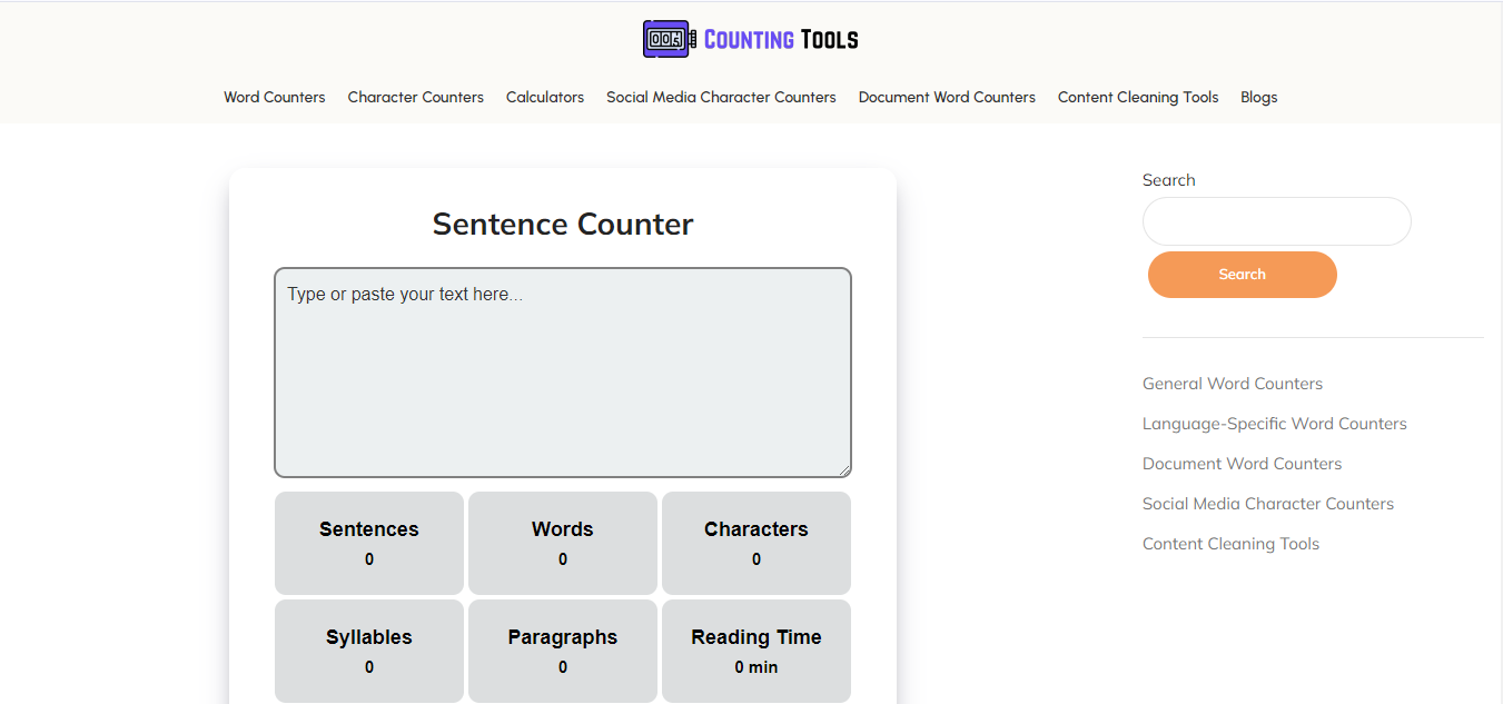 CountingTools.com Sentence Counter