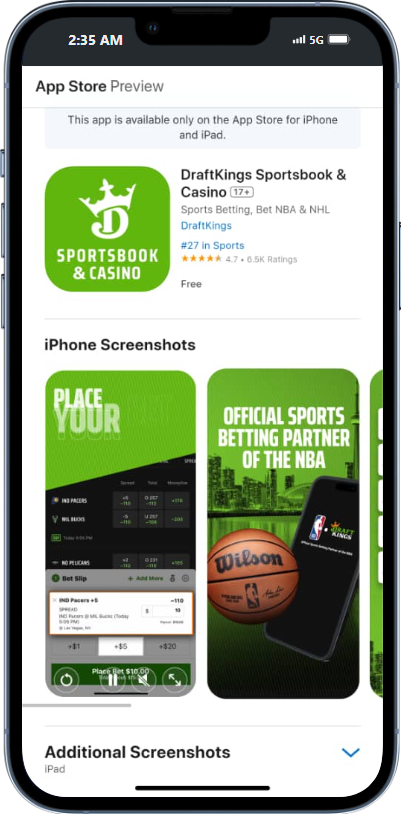 DraftKings App download iOS