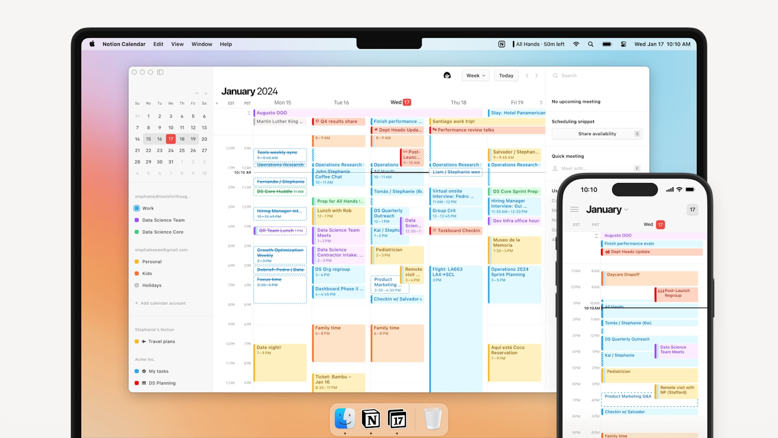 Color code your calendar with Notion Calendar