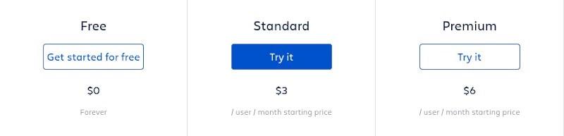 Bitbucket Pricing Screenshot
