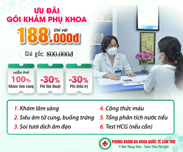 Ưu đãi gói khám phụ khoa 188k