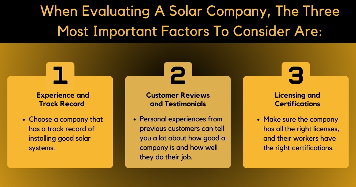 When Evaluating A Solar Company, The Three Most Important Factors To Consider
