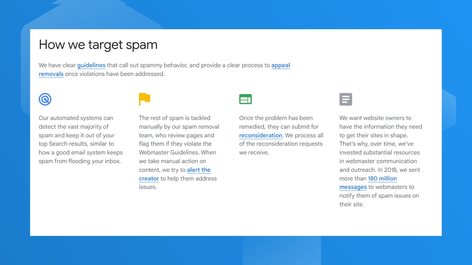 How Google targets spam