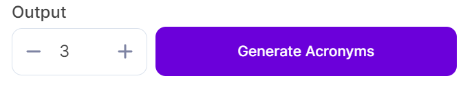 Output tool - Acronym generator