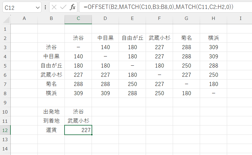 excel offset