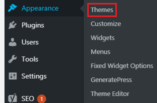 Go to wordpress dasboard to Install Hestia Theme WordPress