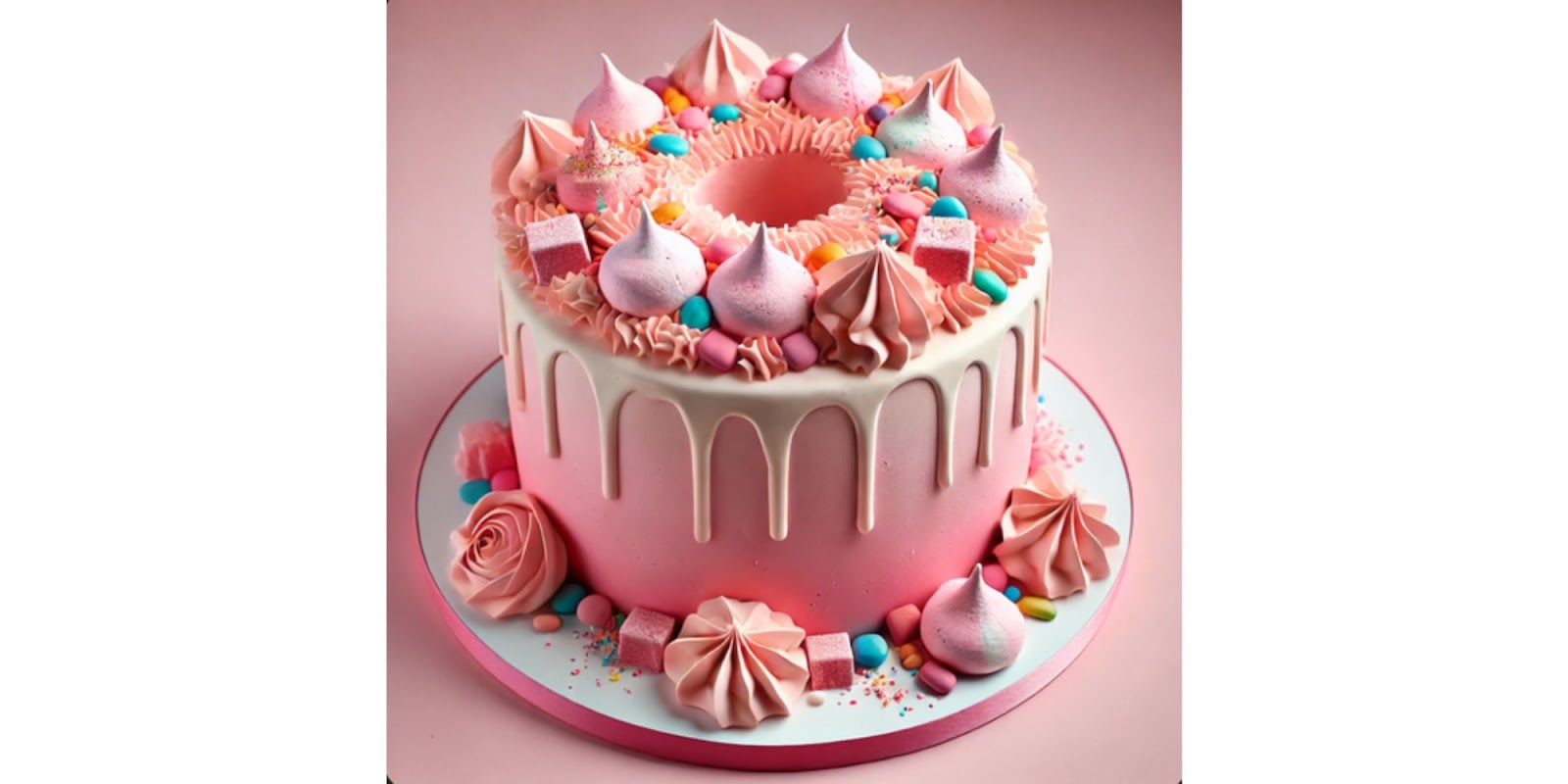 Soft Pink Birthday Cake
