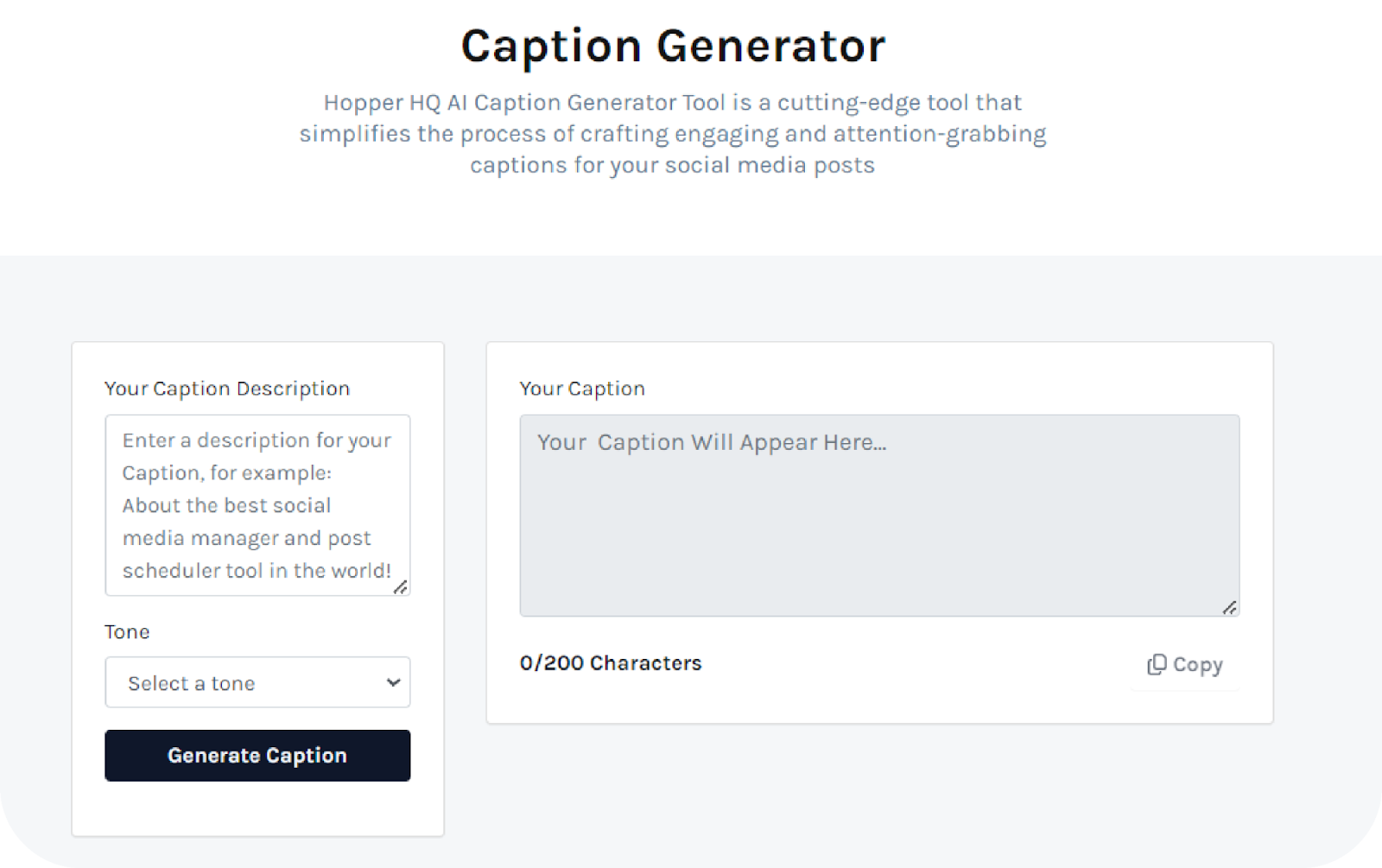 Hopper HQ Caption Generator