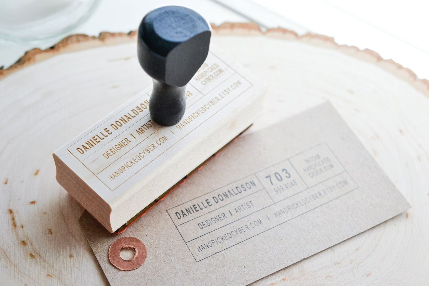 rubber stamp business card