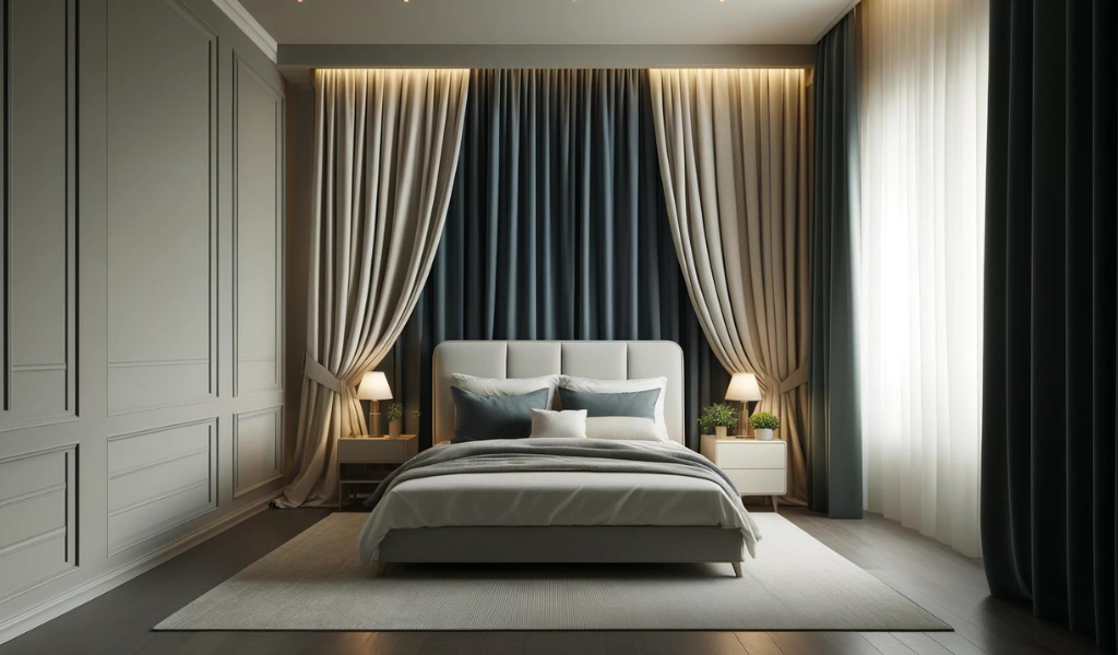 Add Drama with a Curtain Behind the Headboard