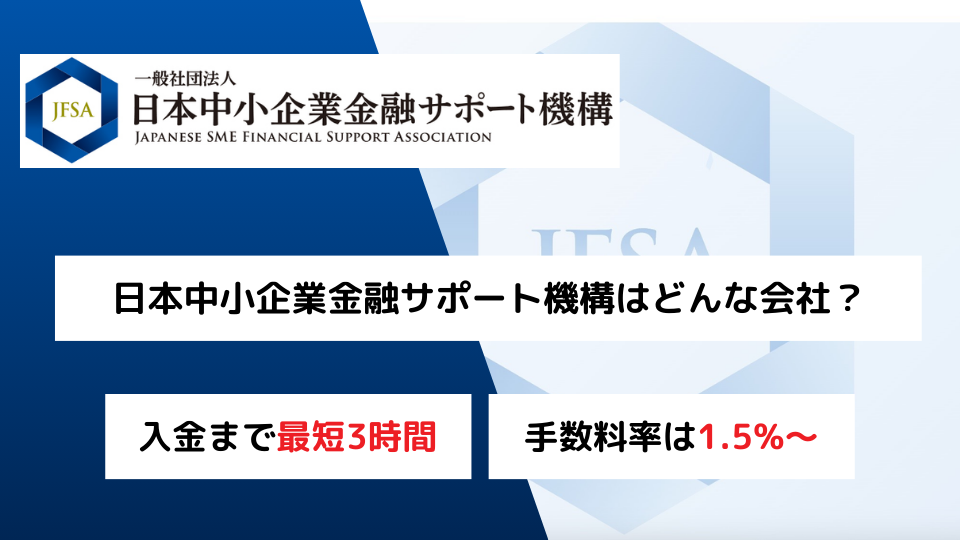 日本中小企業金融サポート機構の特徴