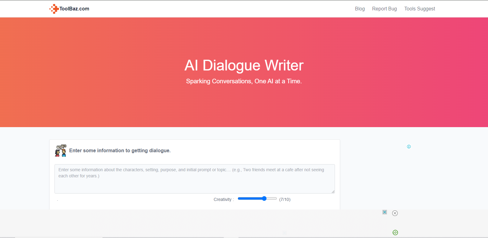 ToolBaz AI Dialogue Writer