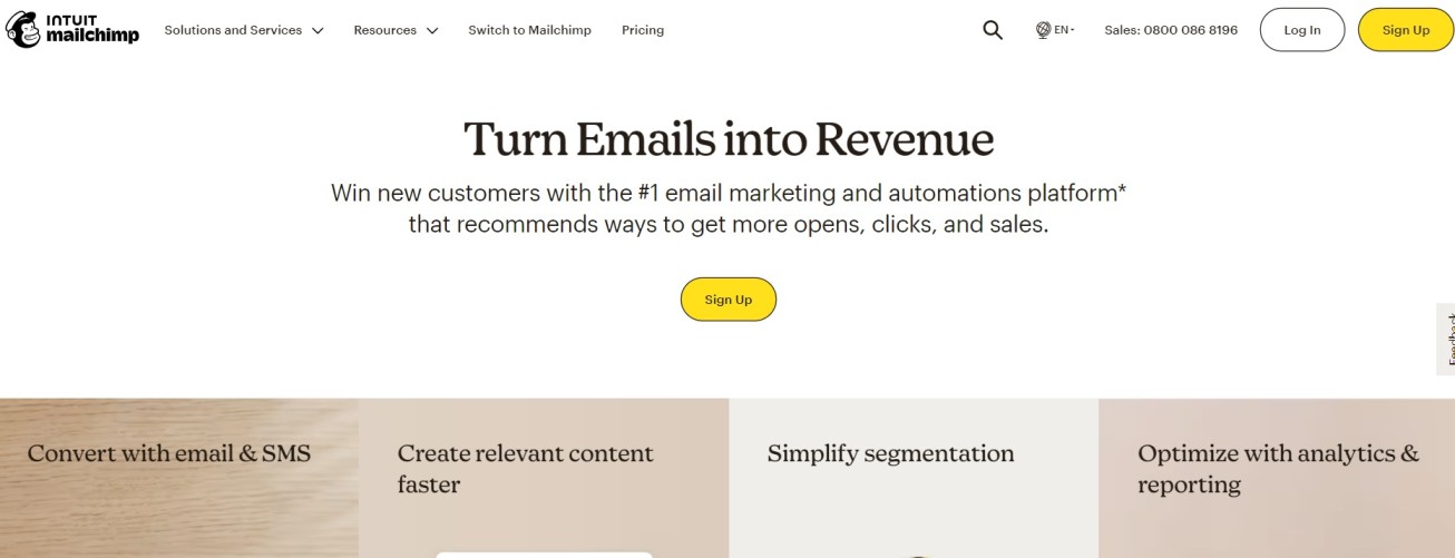 MailChimp Homepage