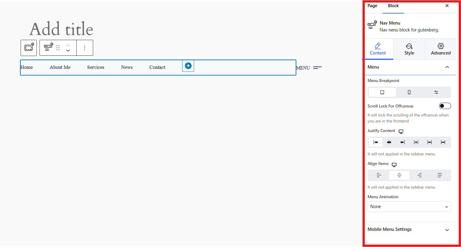 Design af din navigationsmenu: Indhold