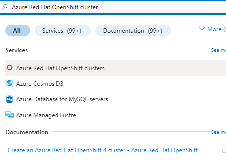 azure red hat open shift cluster