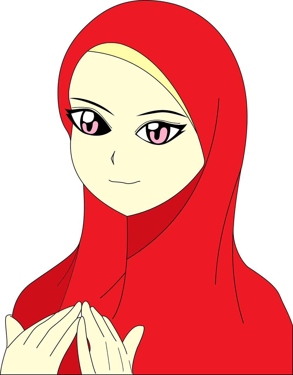 Islamic Girl DP in a red hijab
 