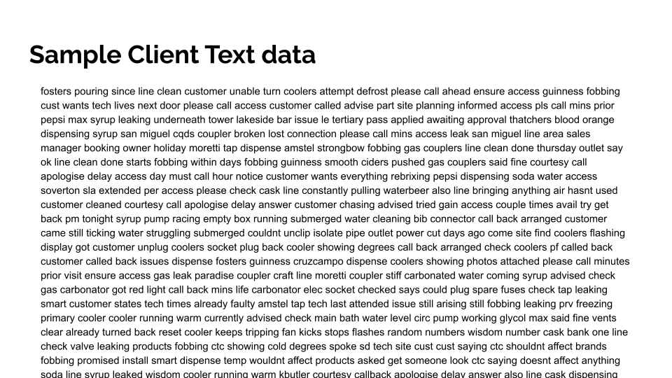 Sample Client Text Data