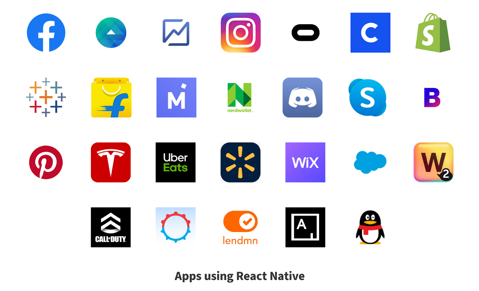 list of apps using react native