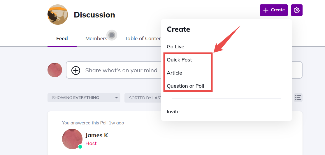 post types you can create in mighty networks