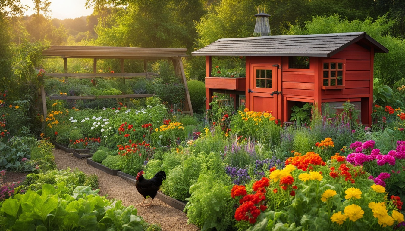 Organic garden chicken coop