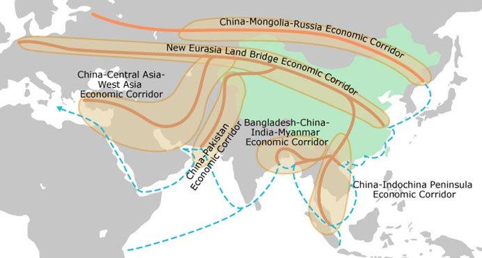 Six economic corridors of the Belt and Road Initiative Source:... |  Download Scientific Diagram