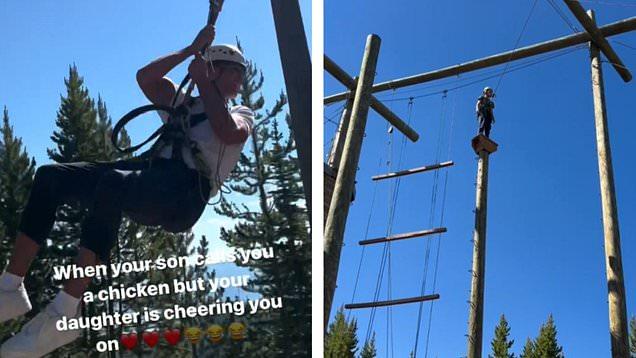 Video: Tom Brady spends time with his kids on rope course in Montana |  Daily Mail Online