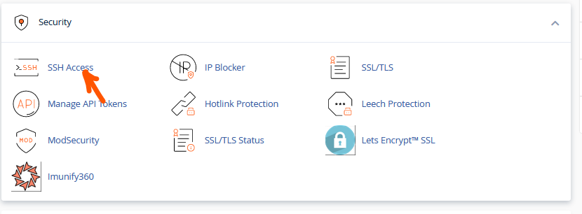 import SSH keys in cPanel