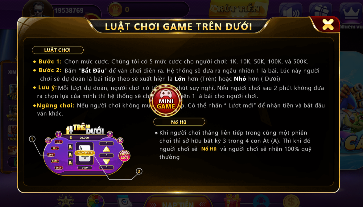 68 game bài cam kết trong trả thưởng