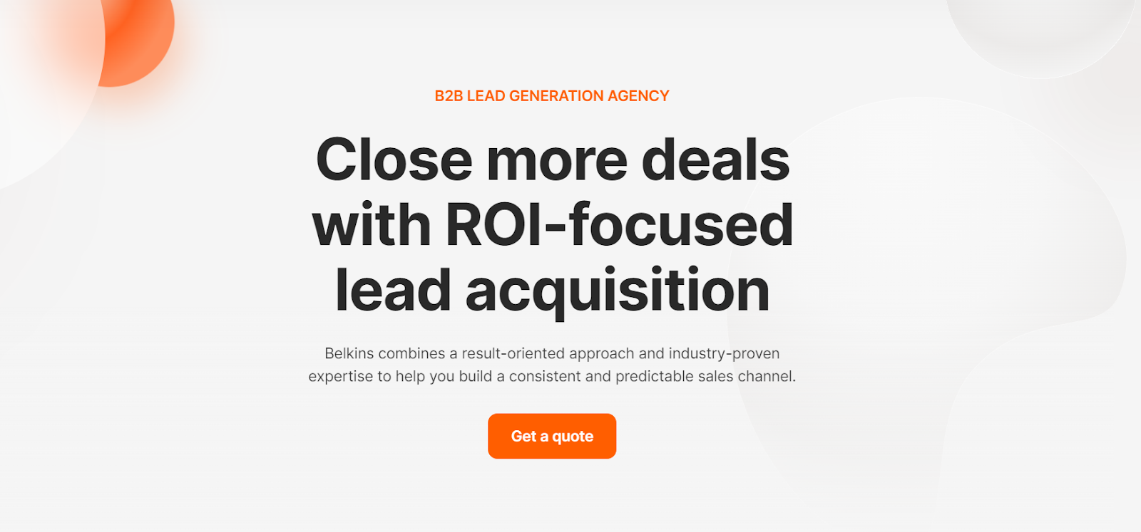 Belkins SaaS Lead Generation Agency Homepage