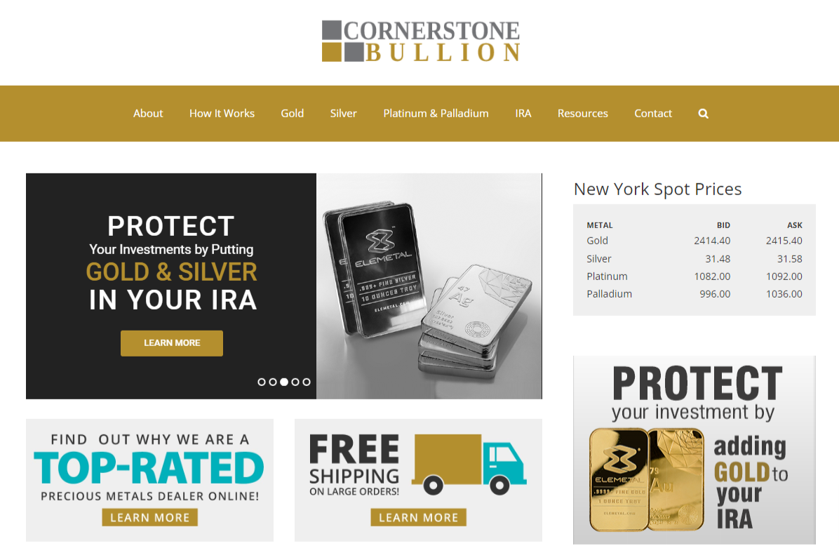 Cornerstone Bullion lawsuit and website