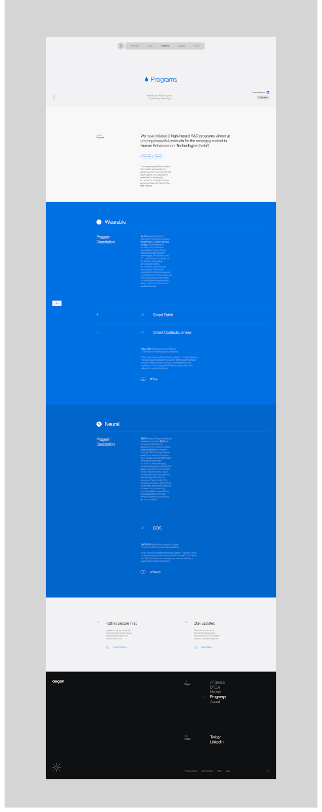 Artifact from the Minimalist and Ingenious Web Design of Augen Pro article on Abduzeedo