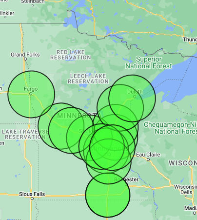 A map with green circles

Description automatically generated