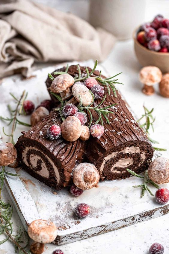 yule log cake is the perfect traditional christmas dinner ideas