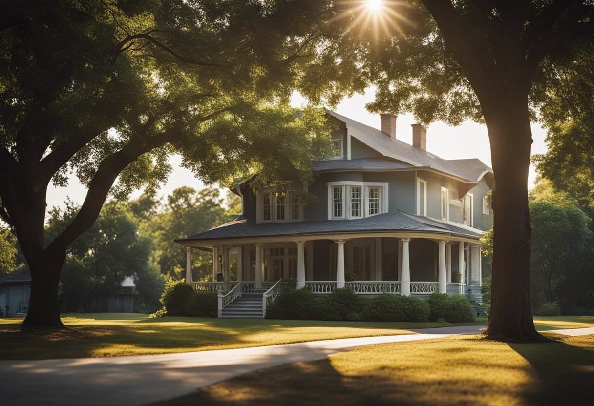 A house facing east to receive morning sunlight and avoid the harsh afternoon heat. Trees provide shade from the intense sun