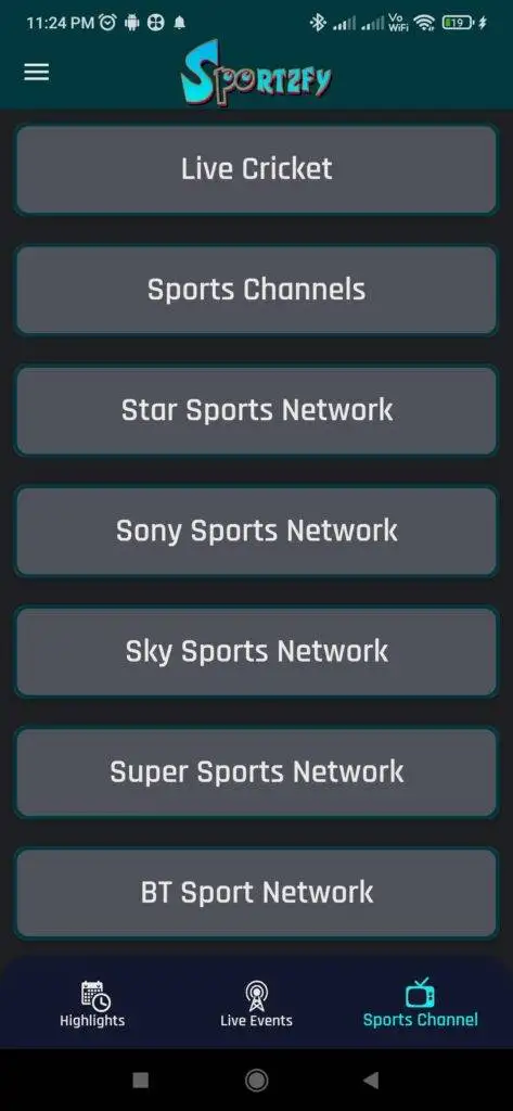 Get to watch all sports channel available on Sportzfy TV