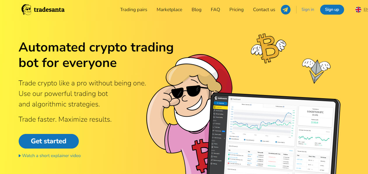 TradeSanta is among the best crypto trading bots