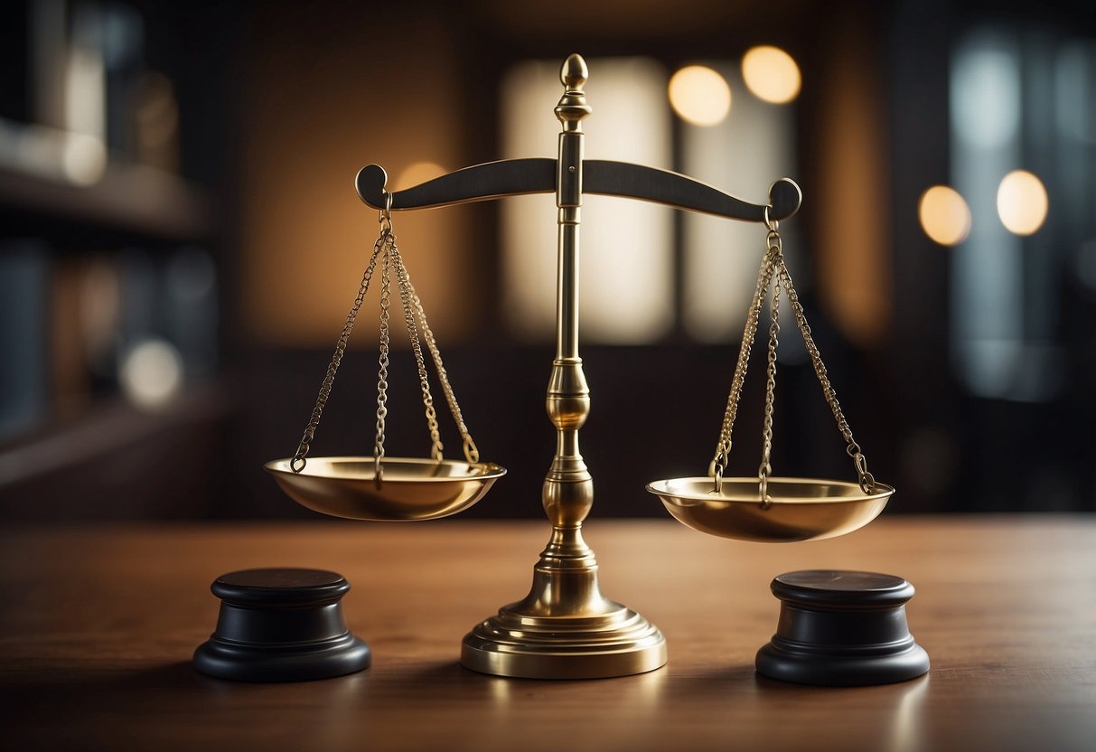 A judge weighing scales with a balanced and equal weight on each side, symbolizing the concept of "reasonable" in a legal context