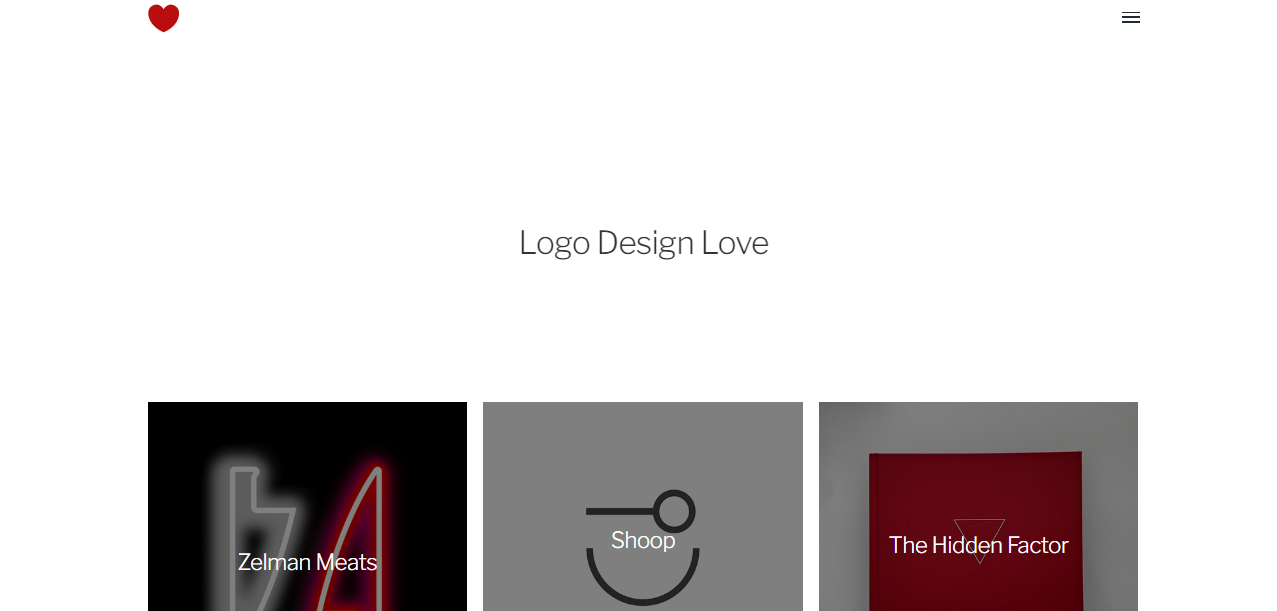 Homepage of Logo Design Love - one of the best blogs on branding