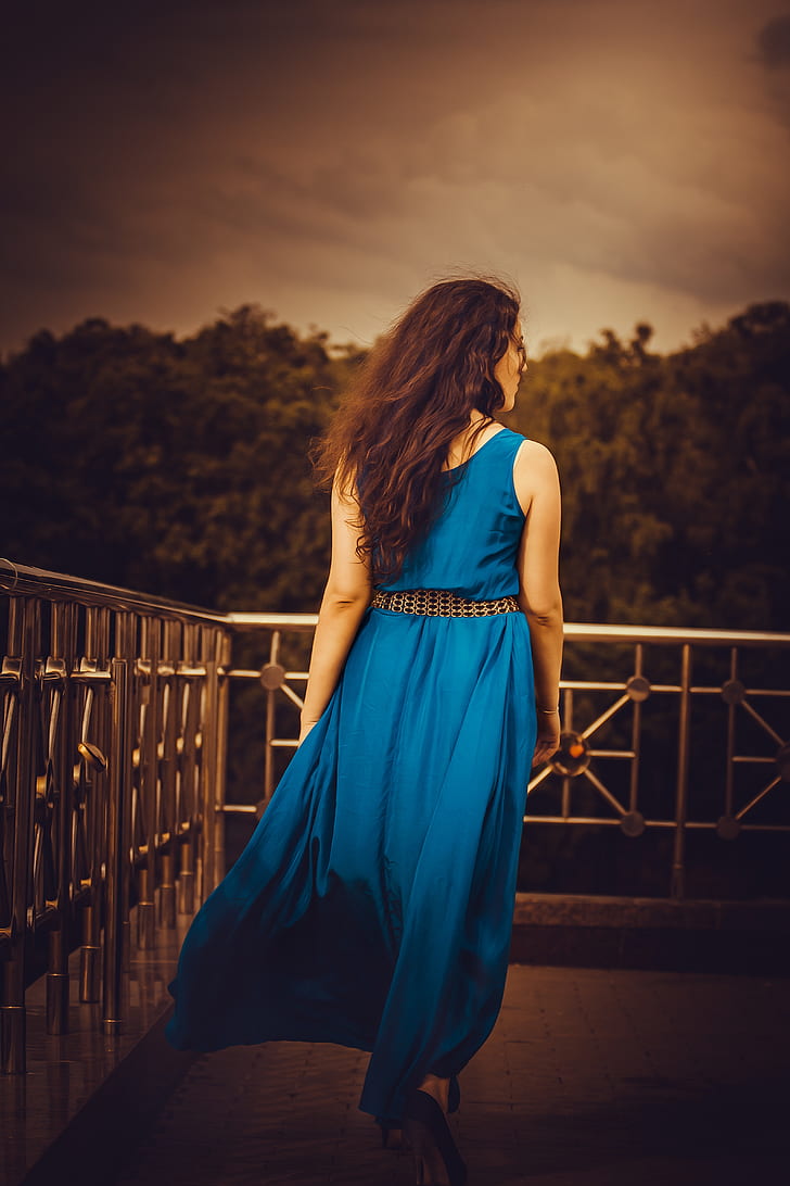 Aesthetic DP for Girls in a blue dress