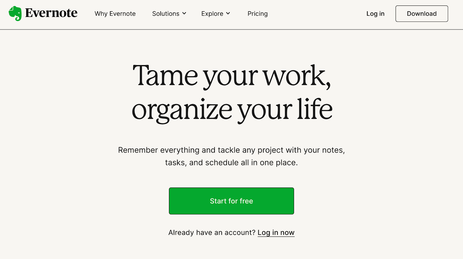 Applications de productivité personnelle Evernote