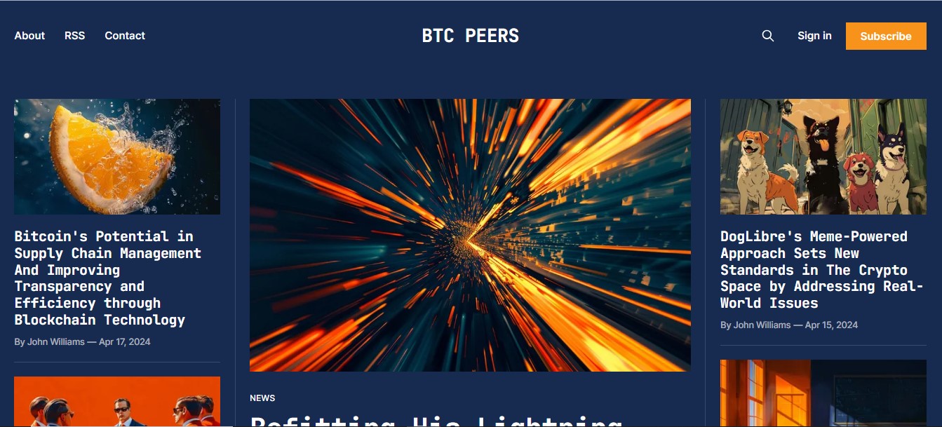 BTC Peers homepage