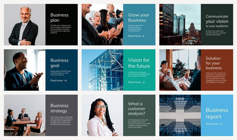 Various business presentation templates