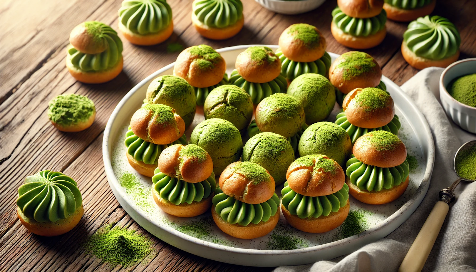 Matcha Cream Puffs