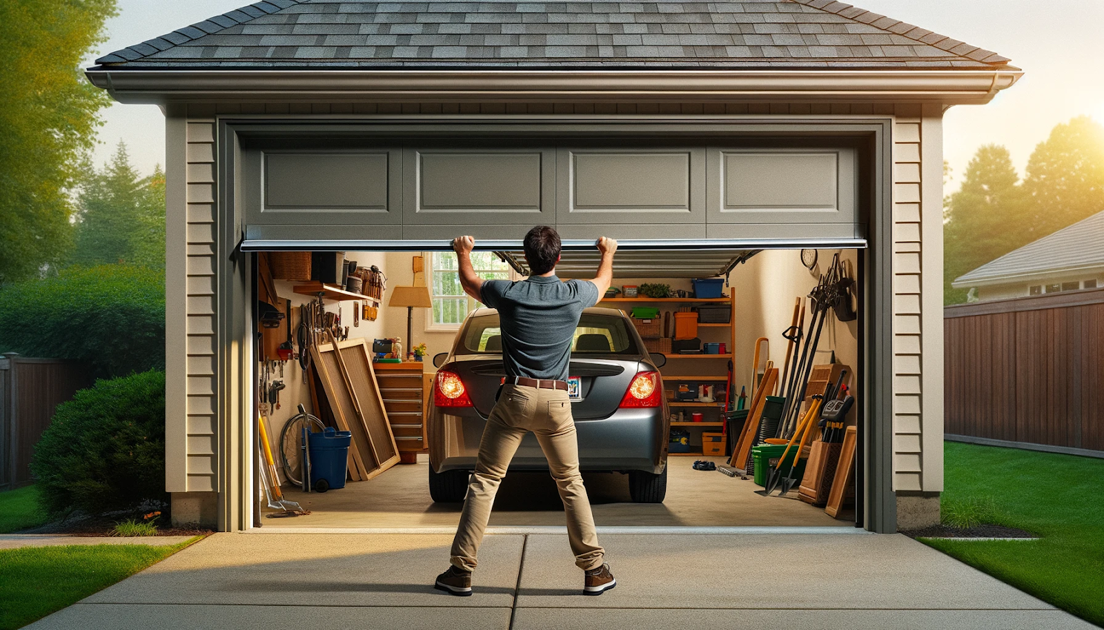 how to open garage door manually from outside without key