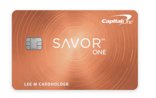 The SavorOne Rewards Card from Capital One, featuring a $200 welcome bonus after spending $500 in the first three months.