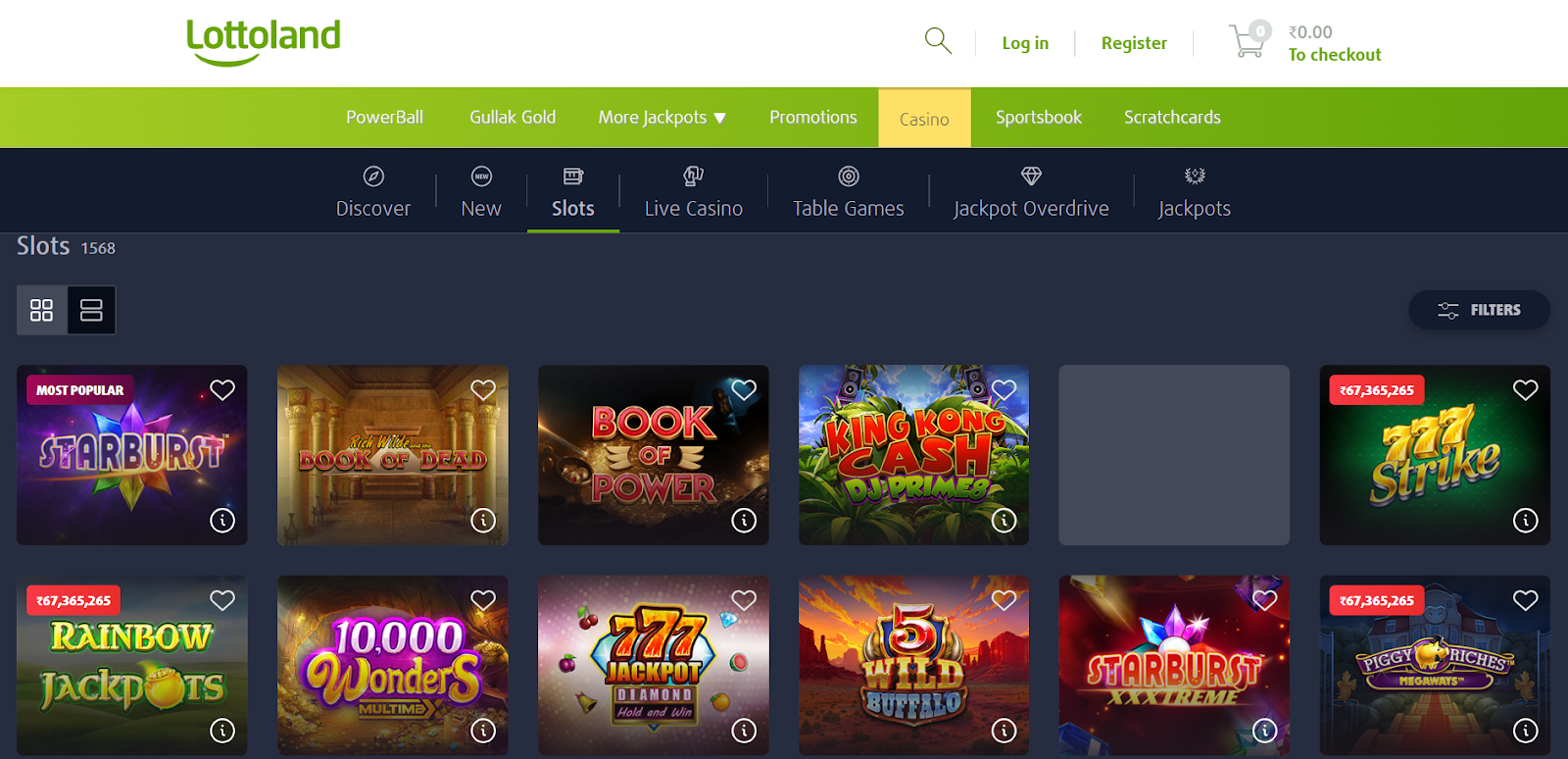 Slots on Lottoland