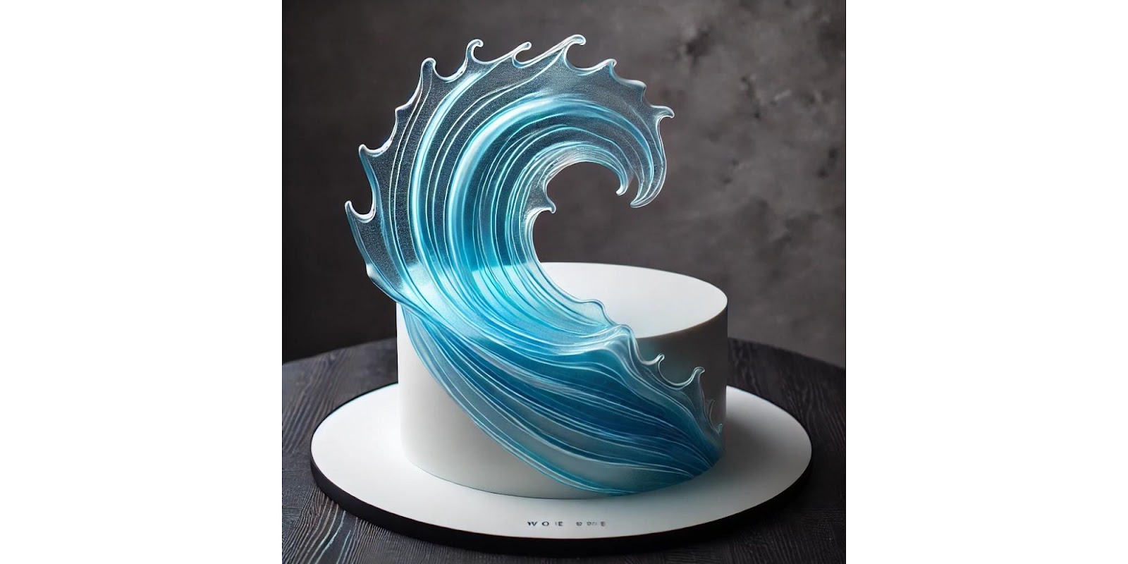 Blue Translucent Isomalt Wave: Adds a 'Wow' Factor with Its Ethereal Look