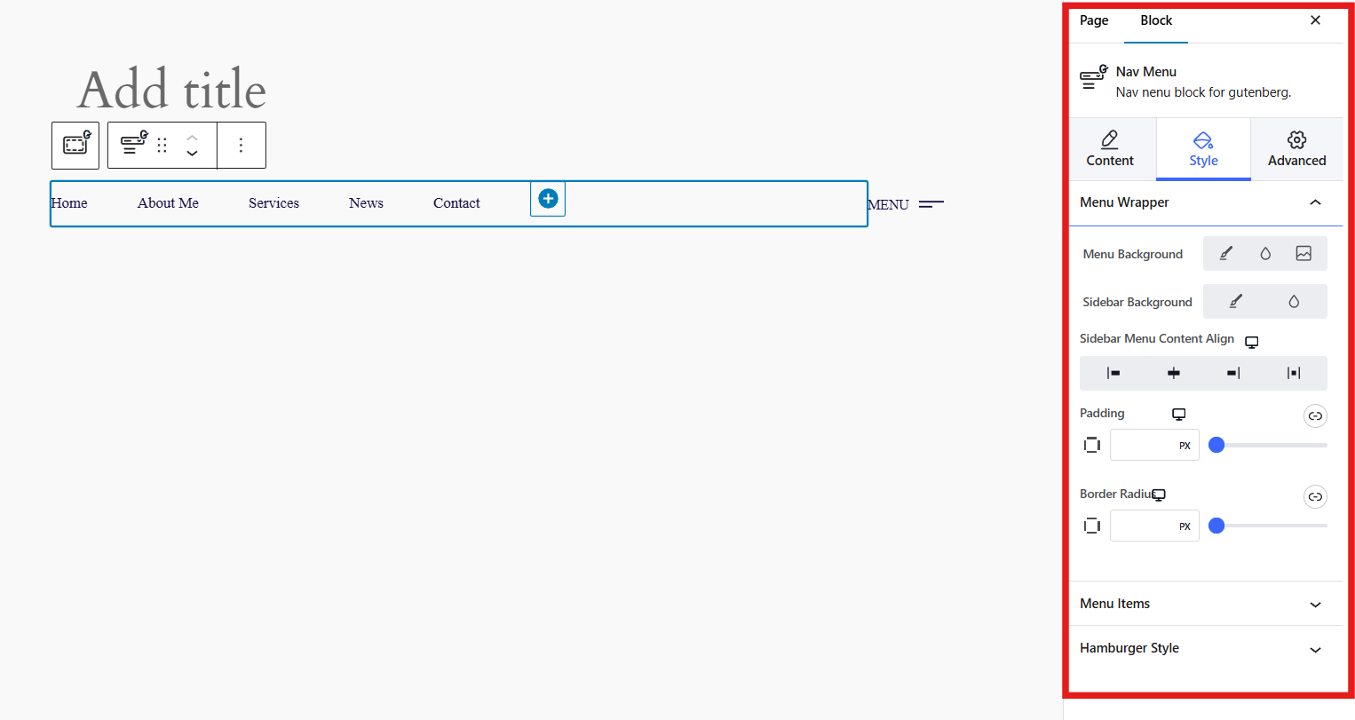 Design af din navigationsmenu: Stil