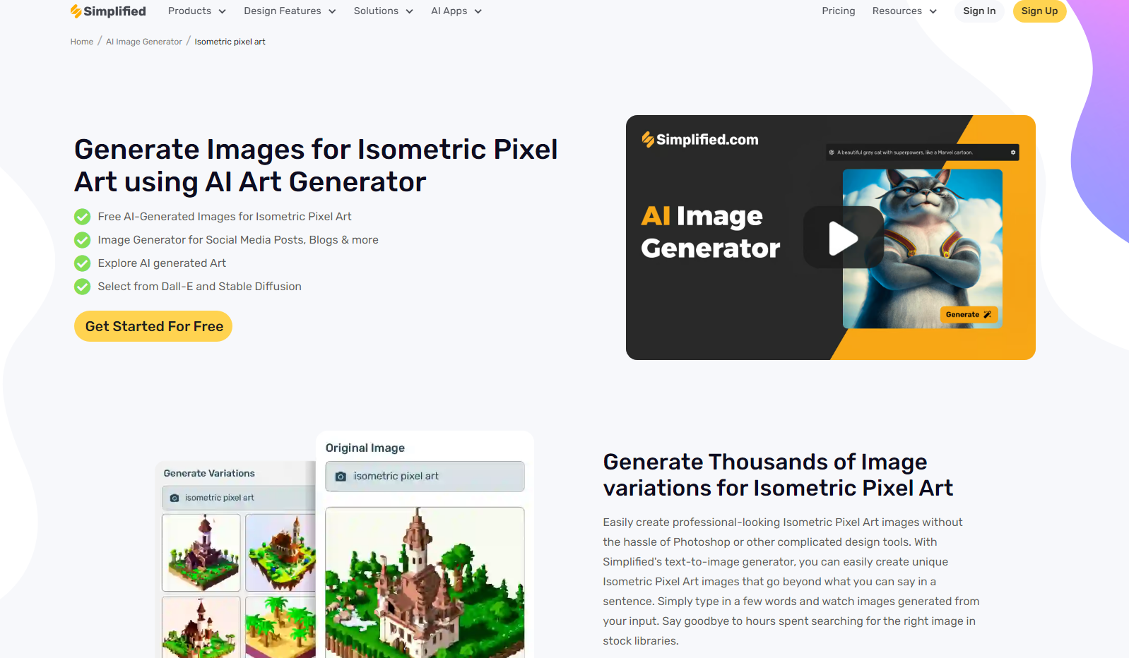 Simplified Isometric Pixel Art Generator