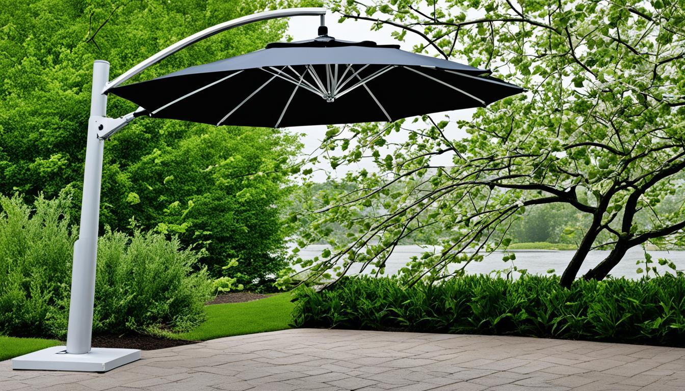 Cantilever shade in wind